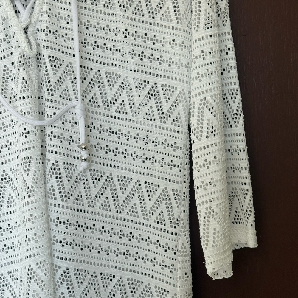 Swim Cover-Up Tunic Crocheted Style Womens Medium - Picture 4 of 9